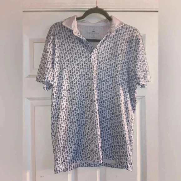Grayson & Dunn Men’s Small Cocktail Pattern Golf Polo - Picture 1 of 5